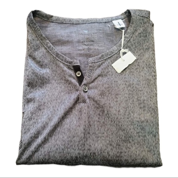 CON.STRUCT Denim Texture Performance Stretch Short Sleeve Henley Size M - Picture 3 of 6